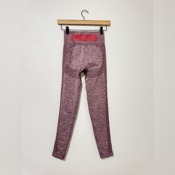 Gymshark Flex Leggings Size Small Heathered Maroon Marl Workout Lifting shaping - Picture 1 of 5